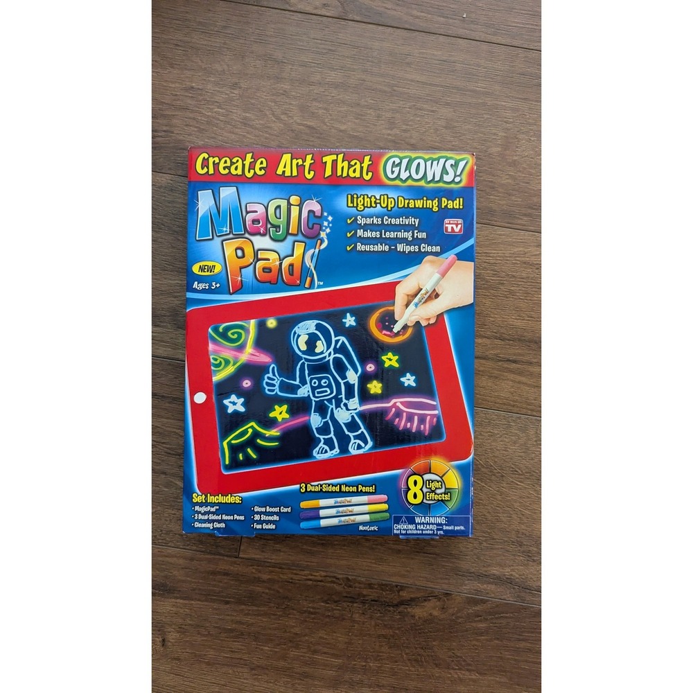 Magic Pad Light Up Drawing Pad As Seen On TV Neon‎ Art Tablet with 30 Stencils